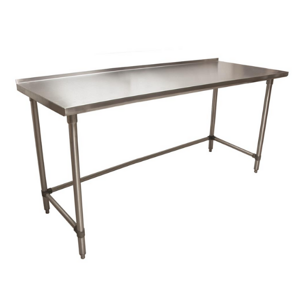 BK Resources (SVTROB-7224) 72" X 24" T-430 18 GA Table Stainless Steel 1.5" Riser Open Base