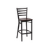 Royal Industries (ROY 9002 W) Ladder Back Metal Bar Stool, Walnut Finish Wood Seat