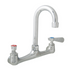 BK Resources (BKF-8W-8G-G) 8" O.C. WorkForce Splash Mount Faucet With 8" Gooseneck Spout