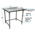 BK Resources (CTTOB-3636) 16 GA. T-304 36 X 36 Table Galvanized Open Base