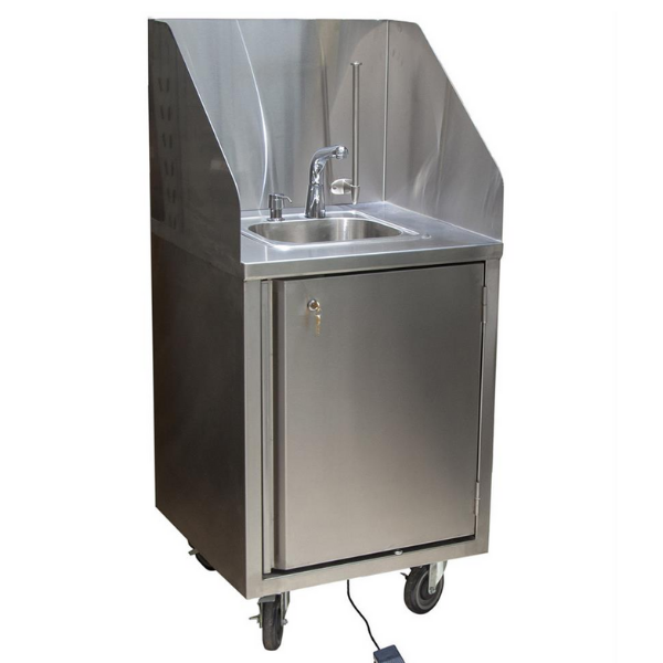 BK Resources (MHS-2424-H-JET) 24X24 Mobile Handwashing Sink H Water With Sensor