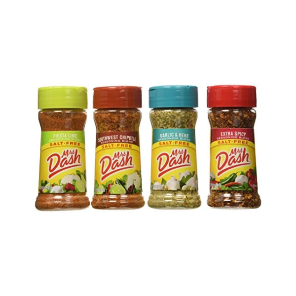 Mrs. Dash Extra Spicy(2.5oz), Southwest Chipotle(2.5oz), Garlic & Herb (2.5oz) and Fiesta Lime (2.4oz) Salt-Free Seasoning (Bundle)