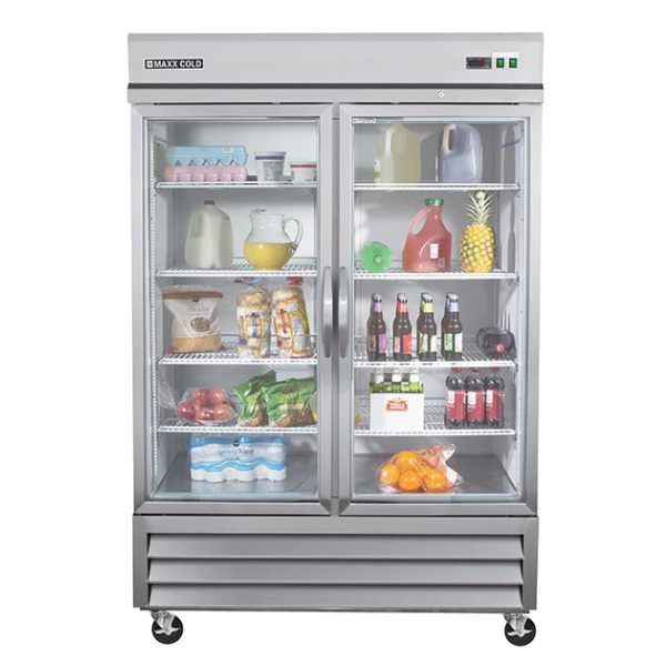 Maxx Cold MXCR-49GDHC Reach-In Refrigerator, Glass Door, Bottom Mount