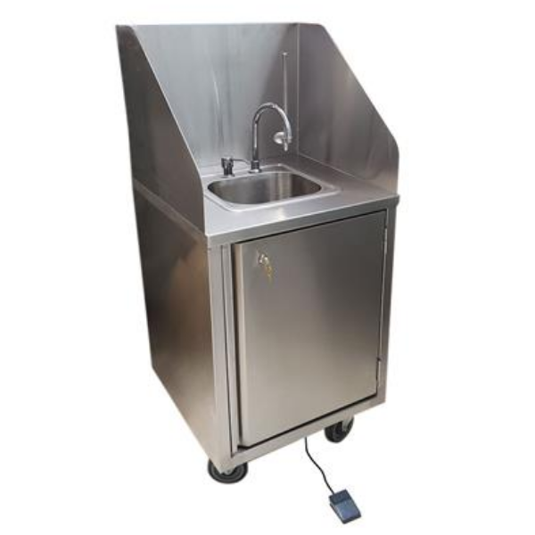 BK Resources (MHS-2424-H-DM) 24X24 Mobile Handwashing Sink H Water With Deck Mount