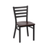 Royal Industries (ROY 9001 W) Ladder Back Metal Chair, Walnut Finish Wood Seat