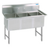 BK Resources 16 GA 3 Compartment Sink 16 X 20 X 14D Bowls, No Drainboards