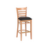 Royal Industries (ROY 8002 N BLK) Wood Bar Stool, Natural Finish, Upholstered Seat