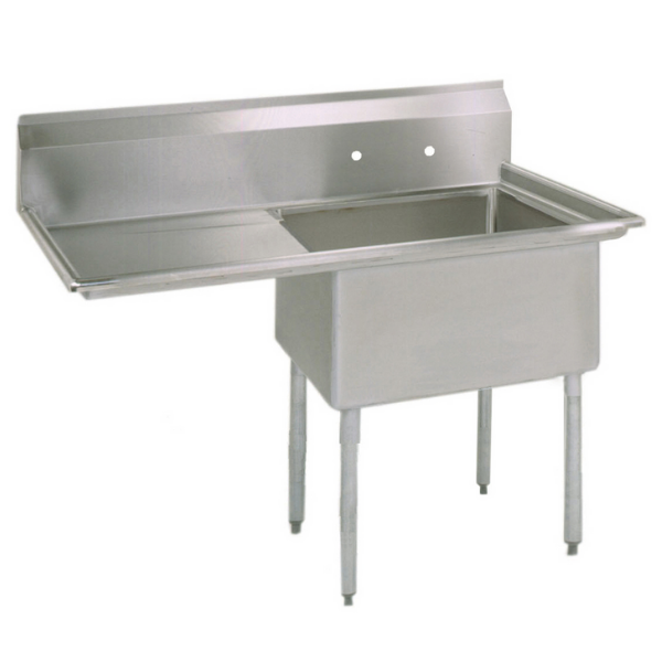 BK Resources 1 Compartment Sink 18 X 24 X 14D 24" LEFT DB