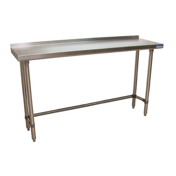 BK Resources (SVTROB-1860) 18" X 60" T-430 18 GA Table Stainless Steel 1.5" Riser Open Base