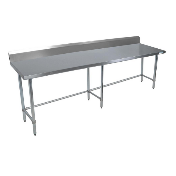 BK Resources (CTTR5OB-9630) 16 GA. T-304 5" Riser 96 X 30 Table Galvanized Open Base