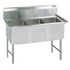 BK Resources 16 GA 3 Compartment Sink 18 X 18 X 14D Bowls, No Drainboards