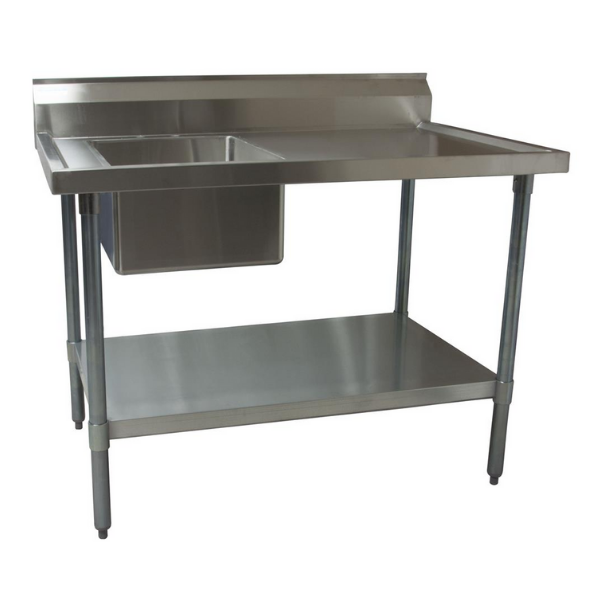 BK Resources (BKMPT-3060G-L) Marine Edge 18 GA. T-304 30 X 60 Prep Table