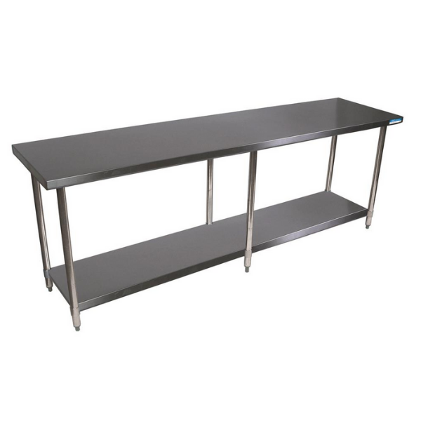 BK Resources (CVT-8424) 16 GA. T-304 84 X 24 Table 18 GA Stainless Steel Base