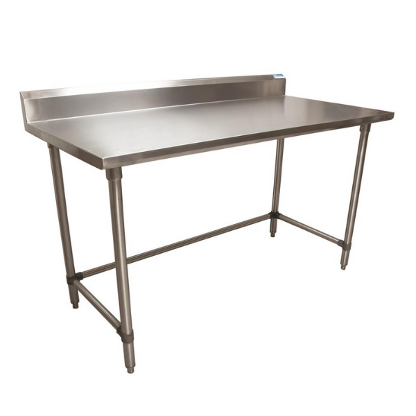 BK Resources (CTTR5OB-6030) 16 GA. T-304 5" Riser 60 X 30 Table Galvanized Open Base