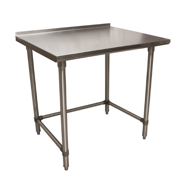 BK Resources (VTTROB-3630) 36" X 30" T-430 18 GA Table Stainless Steel 1.5" Riser Open Base