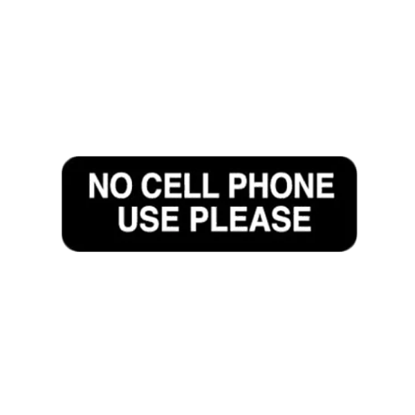 Royal Industries (ROY 394549) No Cell Phone Use Please, 3" x 9" Sign