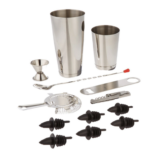 13 Piece Professional Bartenders Mixing Set Stainless Steel Free 2-day shipping