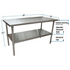 BK Resources (QTT-6036) 14 GA. 60 X 36 Table Stainless Steel Top 18 GA Galvanized Shelf