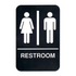 Update International S69B-4BK Braille Sign Board, Restroom, White on Black