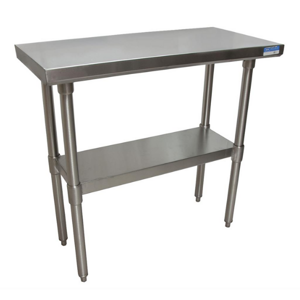 BK Resources (SVT-1848) 18" X 48" T-430 18 GA Stainless Steel Table Top and Base