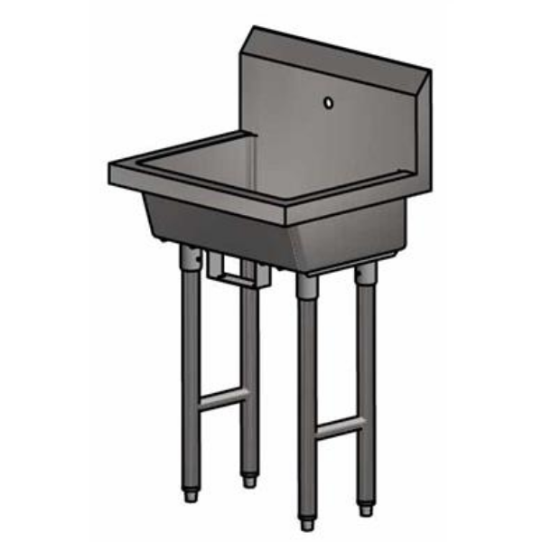 BK Resources (MSHS-24F1B) 24" Freestanding 1 Station Hand Wash 1 Hole / Bracket