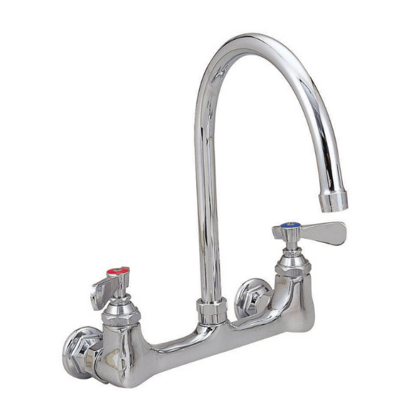 BK Resources (BKF-3G-G) 8" O.C. OptiFlow Splash Mount Faucet With 3.5" Gooseneck Spout