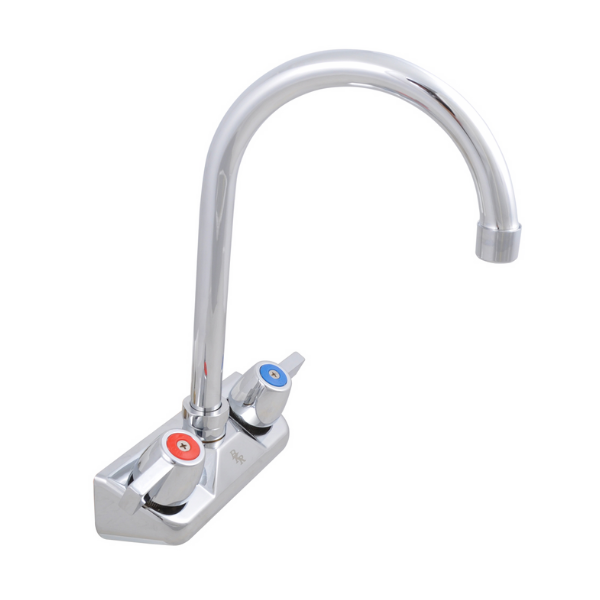 BK Resources (BKF-W-5G-G) 4" O.C. WorkForce Splash Mount Faucet With 5" Gooseneck Spout