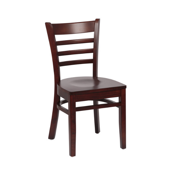 Royal Industries (ROY 8001 W) Ladder Back Chair, Walnut Finish, Hardwood Seat