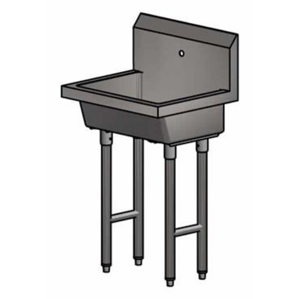 BK Resources (MSHS-24F1) 24" Freestanding 1 Station Hand Wash 1 Hole