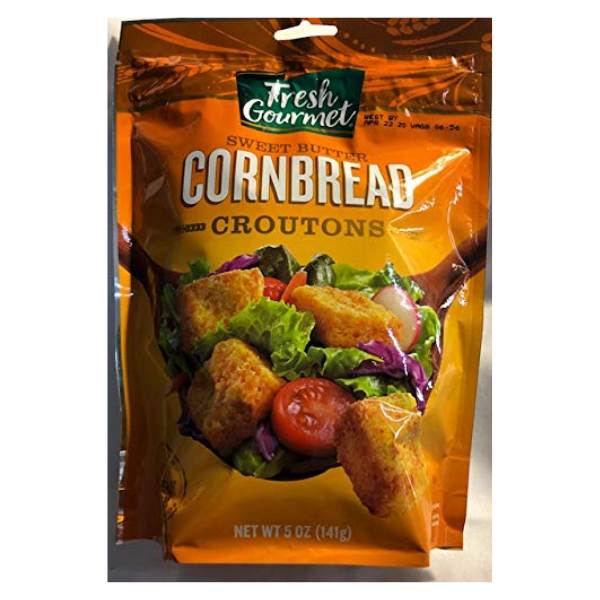 Fresh Gourmet Sweet Butter CORNBREAD Croutons (1) 5 OZ Bag