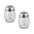 NEW, 6 oz. (Ounce) Swirl Glass Cheese Shaker, Pepper Spice Shaker w/ Perforated Stainless Steel Lid - Set of 2