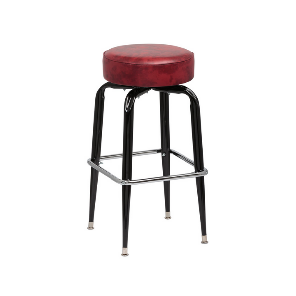 Royal Industries (ROY 7723 CRM) Standard Seat, Black Square Frame Bar Stool