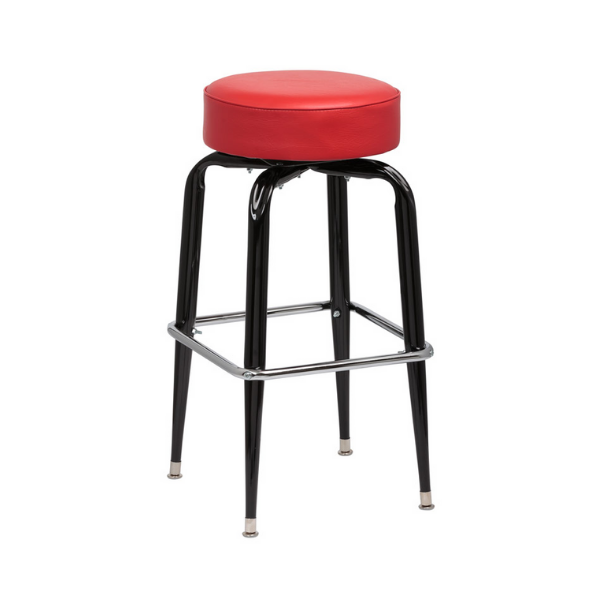 Royal Industries (ROY 7723 R) Standard Seat, Black Square Frame Bar Stool