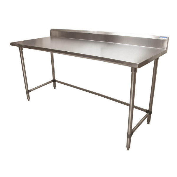 BK Resources (SVTR5OB-6024) 60" X 24" T-430 18 GA Table Stainless Steel 5" Riser Open Base