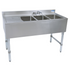 BK Resources 3 Compartment Underbar Sink 48"OAL 10X14X10D BOWLS SS