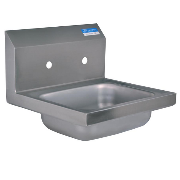 BK Resources (BKHS-W-1410-8) SM Hand Sink 2 Hole 1-7/8" DR OPNG 8" OC