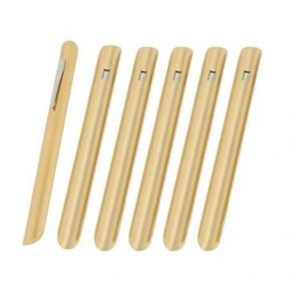 NEW, Restaurant Table Crumbers w/Pocket Clip, Gold-Finish Aluminum, Waiter Waitress Table Crumber - Set of 6