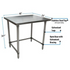 BK Resources (CTTOB-4824) 16 GA. T-304 48 X 24 Table Galvanized Open Base