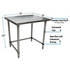 BK Resources (CTTOB-3630) 16 GA. T-304 36 X 30 Table Galvanized Open Base