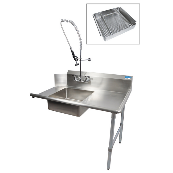 BK Resources (BKSDT-36-R-P3-G) 36" Soiled Dishtable Right Kit With Faucet