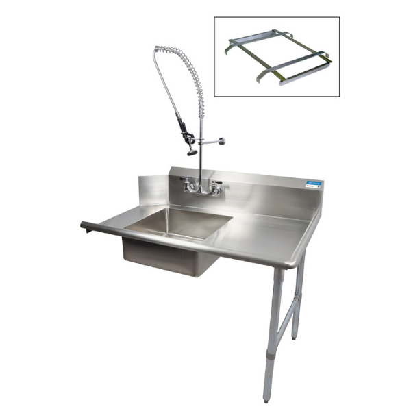 BK Resources (BKSDT-48-R-P2-G) 48" Soiled Dishtable Right Kit With Faucet