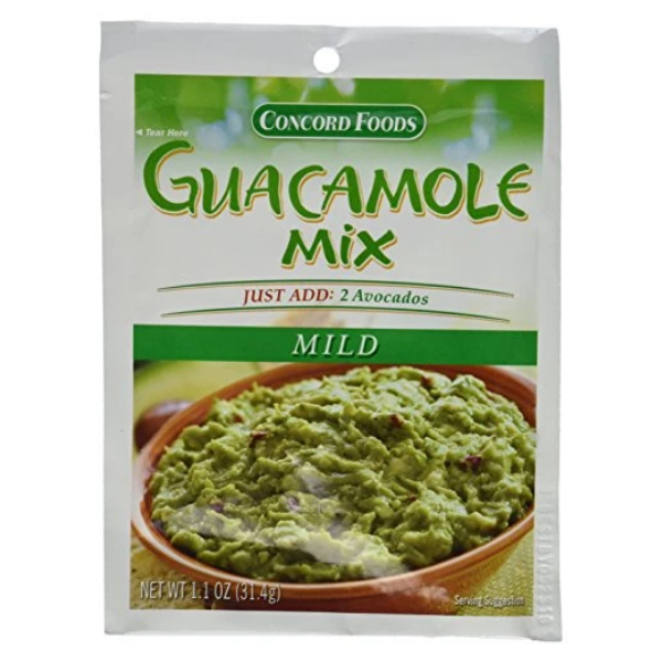 Concord Foods: Mild Guacamole Dip Mix (Pack of 4) 1.1 oz Packets