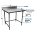 BK Resources (CTTR5OB-3630) 16 GA. T-304 5" Riser 36 X 30 Table Galvanized Open Base