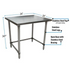 BK Resources (CVTOB-2424) 16 GA. T-304 24 X 24 Table Stainless Steel Open Base