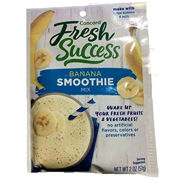 Concord Foods Banana Smoothie Mix 2 oz Pouch (VALUE Pack of 18 Pouches)