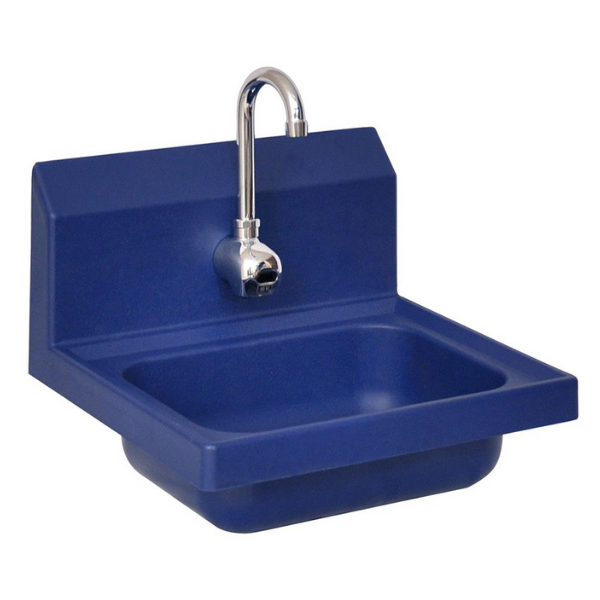 BK Resources (APHS-W1410-1BSEF) Ion 1 Hole SM Blue Antimicrobial Handsink Kit