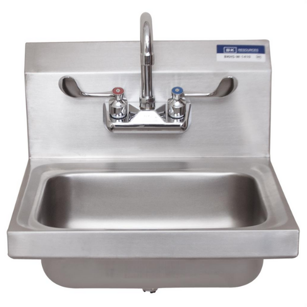 BK Resources (BKHS-W-1410-W-G) SM Hand Sink 2 Hole With Wristblade Faucet