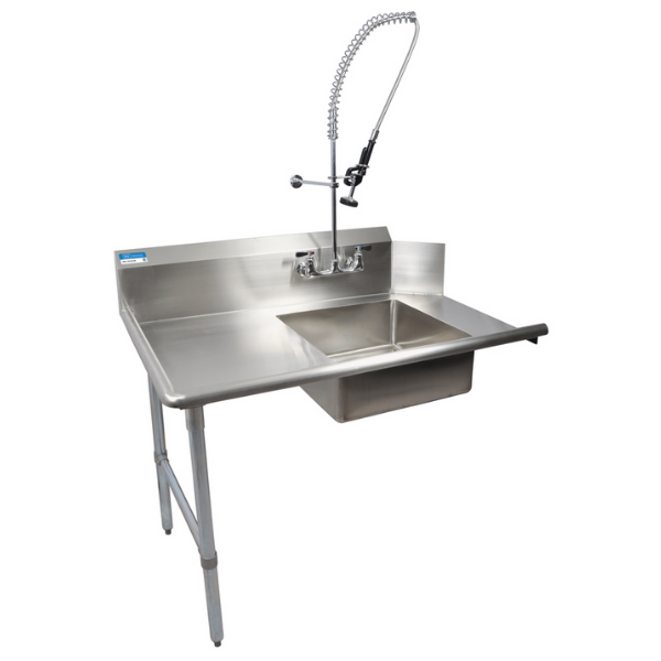 BK Resources (BKSDT-36-L-P-G) 36" Soiled Dishtable Left With Faucet