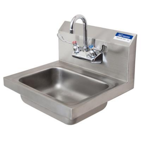 BK Resources (BKHS-W-1410-W-G) SM Hand Sink 2 Hole With Wristblade Faucet