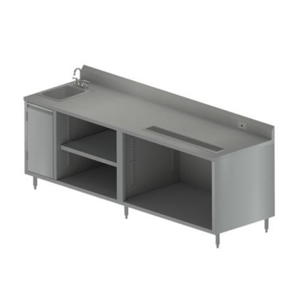 BK Resources (BEVT-3096L) 30 X 96 Beverage Table Sink On Left